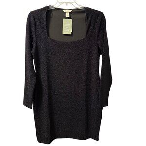 H&M Womens Long Sleeve Square Neck Black Dress Sz XL dress . NWT